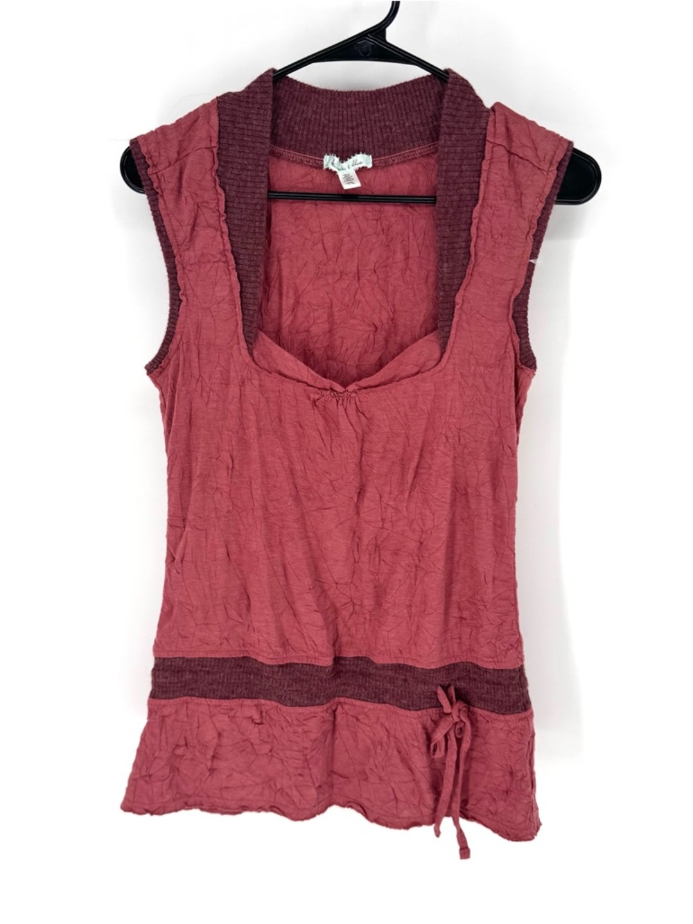 Kimchi Blue whimsy fairy Y2K Rose-Pink Crinkle Tank with Berry Trim medium